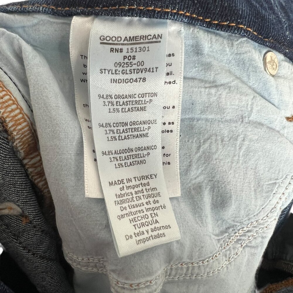 Good American Good Legs Straight High Rise Stretch Jeans Size 6 / 28 Indigo478 - Picture 6 of 10